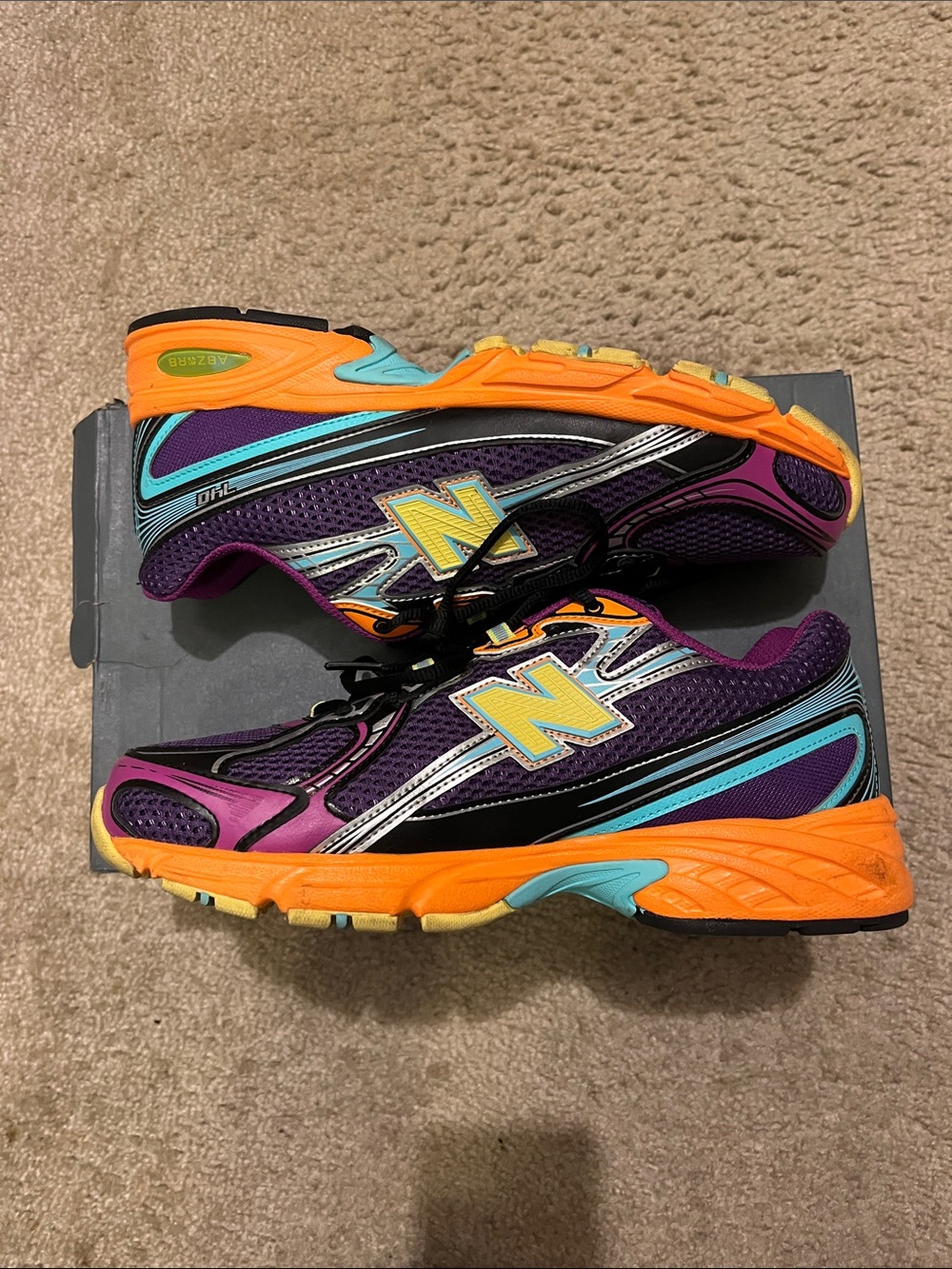 New Balance Purple Teal Orange Running Sneakers for Men with box included - Picture 2 of 4